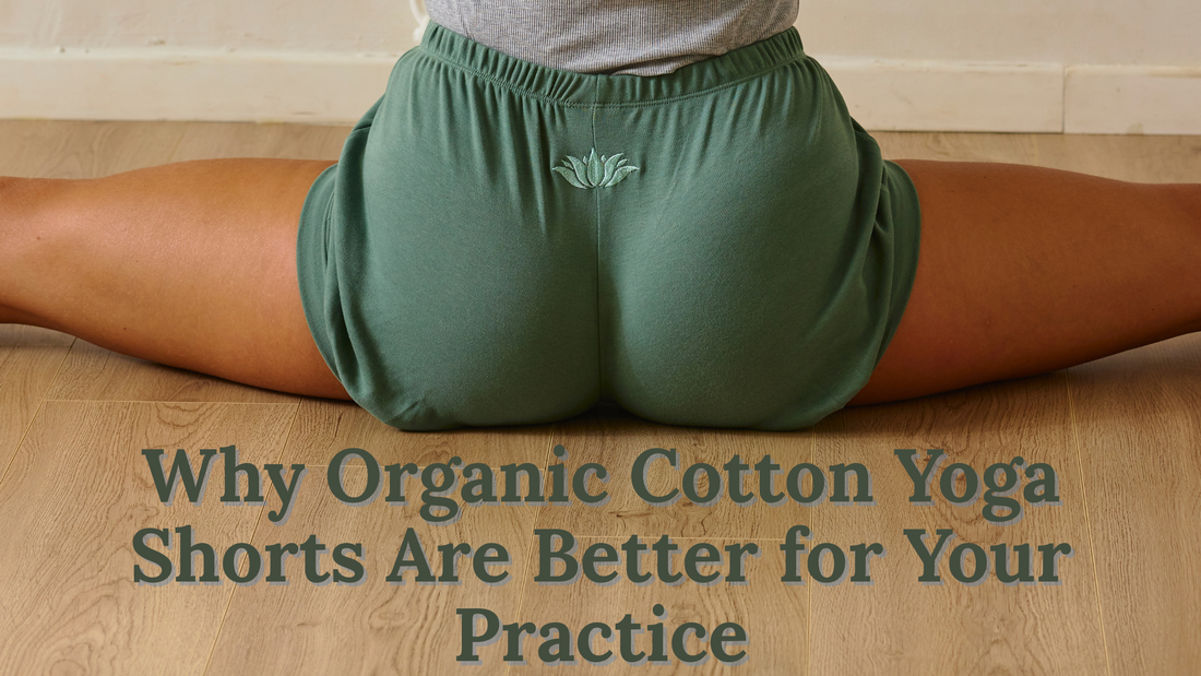 Iyengar yoga student wearing Green organic cotton Pune yoga shorts in Split